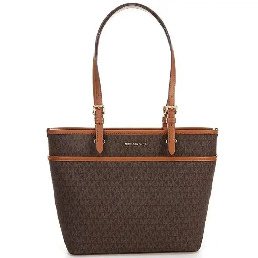 Michael Kors Winston 30S3GWNT2B-252 Tote Bag Women's Brown Logo Print ERK380